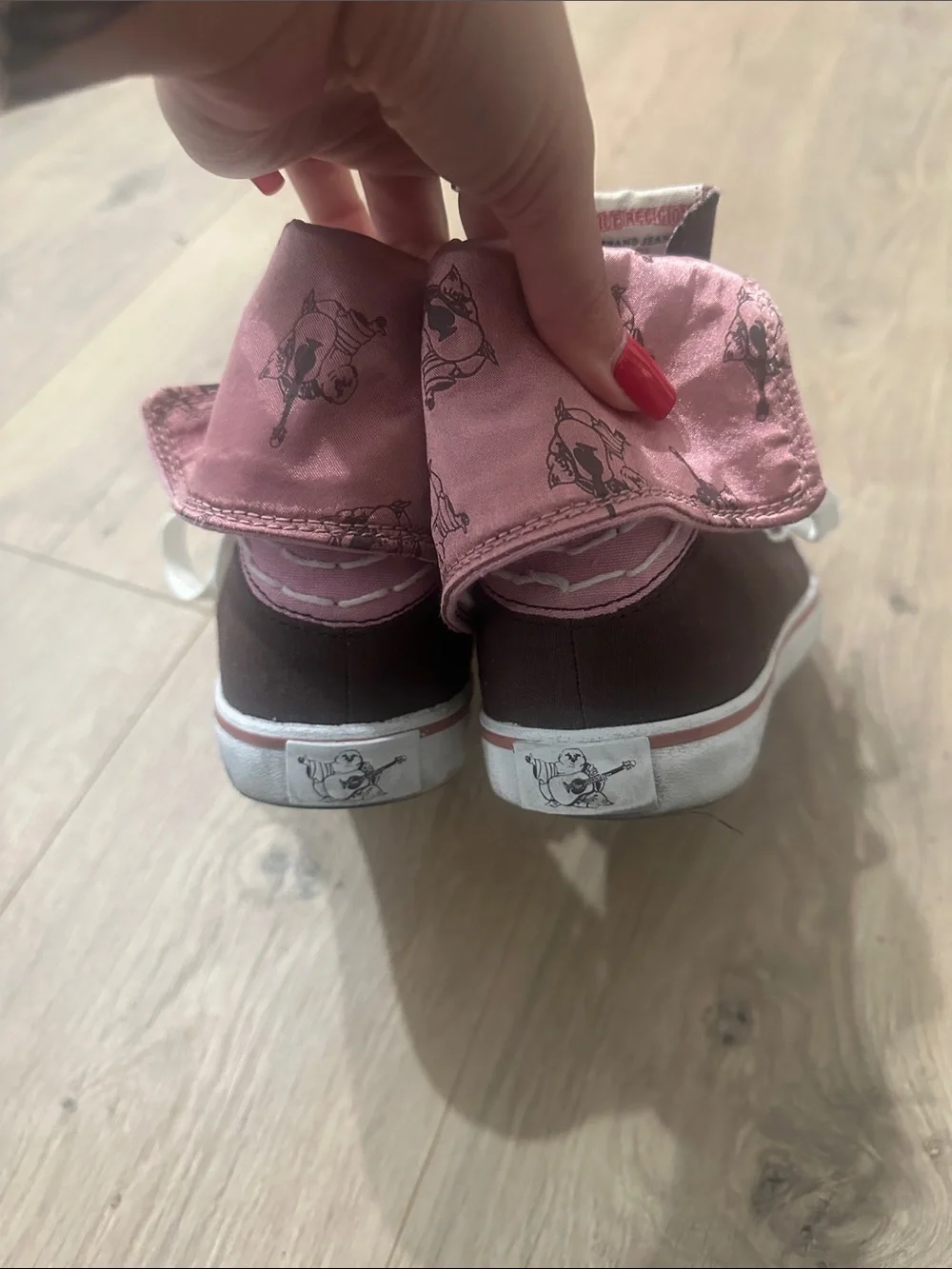 True Religion Pink Metallic High-Top Sneakers